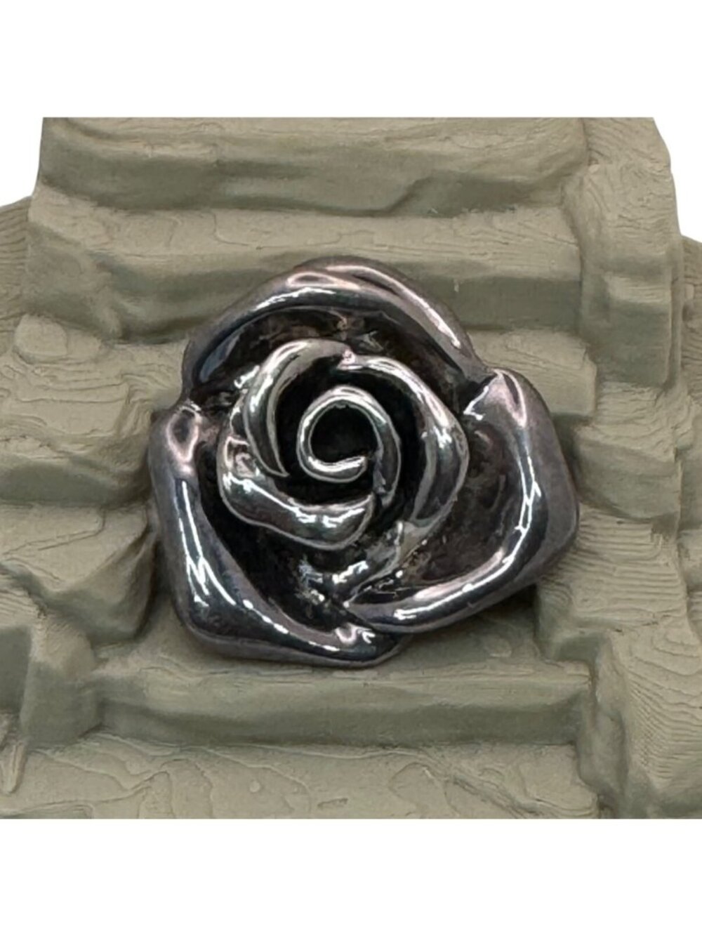 Sterling Silver Rose Brooch Pin Pendant ATI Thailand Floral Jewelry 1.5" Vintage